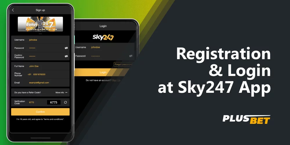 Registration & LoginSky247 App